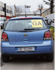Contrassegni "P" e "GA" per veicoli