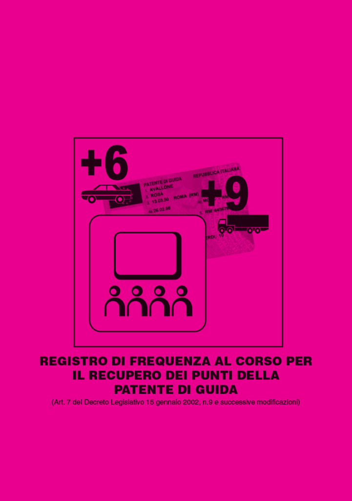 Registro di frequenza al corso di recupero punti patente di guida (o CAP)